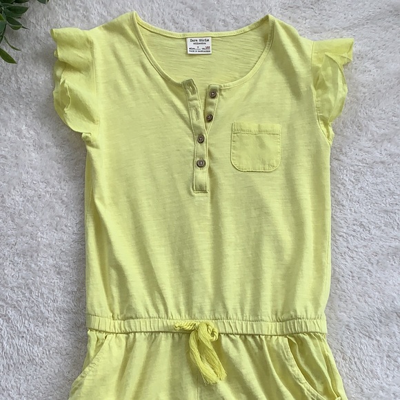 Zara Lemon Yellow Shorts Romper 7 EUC Girls - Picture 2 of 11
